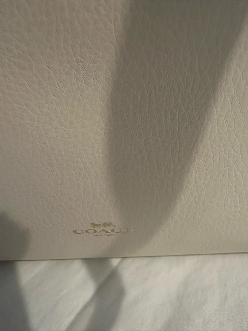 Coach Cream Leather Tote with Gold-Tone Charm - Picture 2 of 7